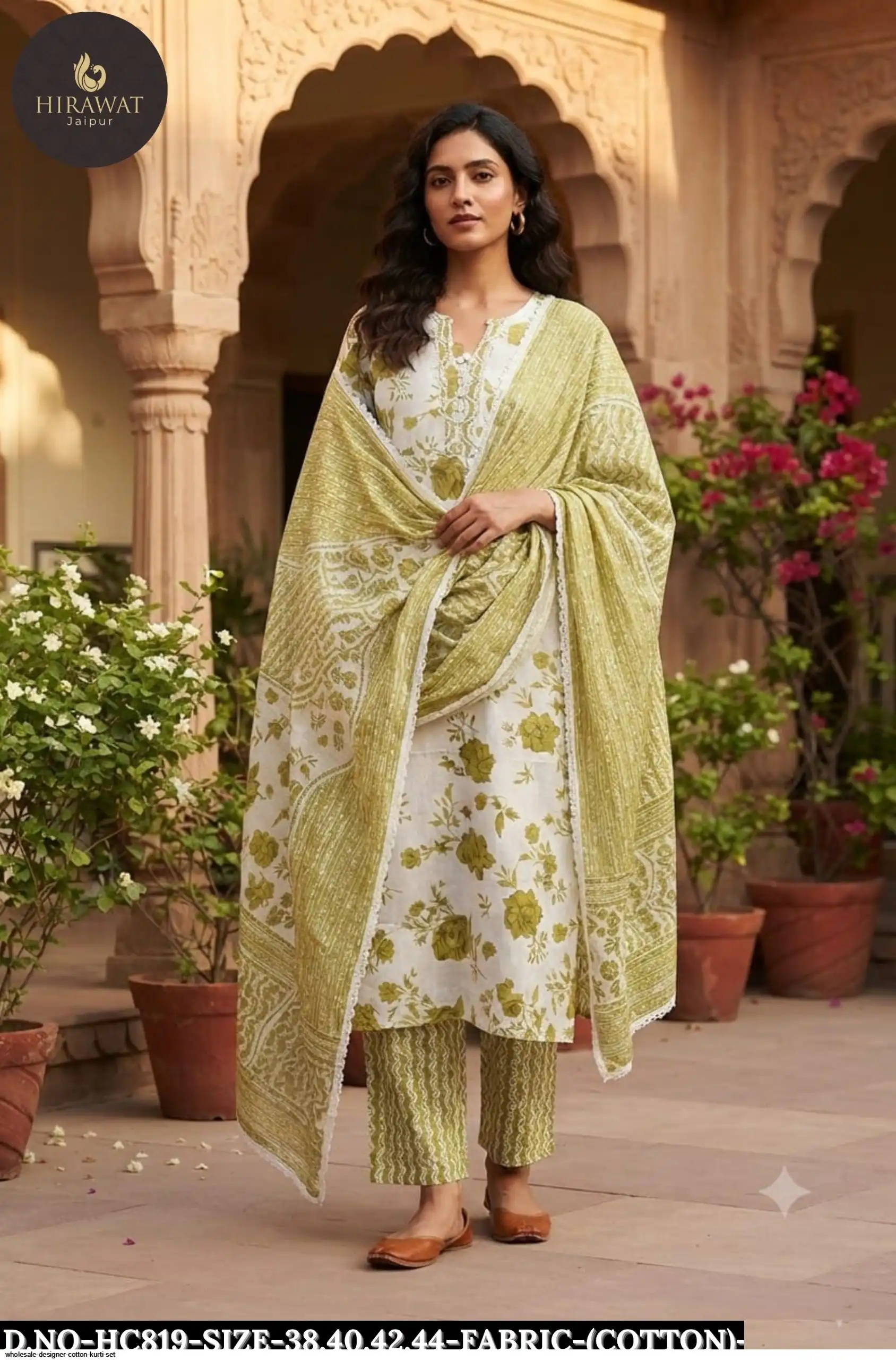 WHOLESALE DESIGNER COTTON KURTI SET A