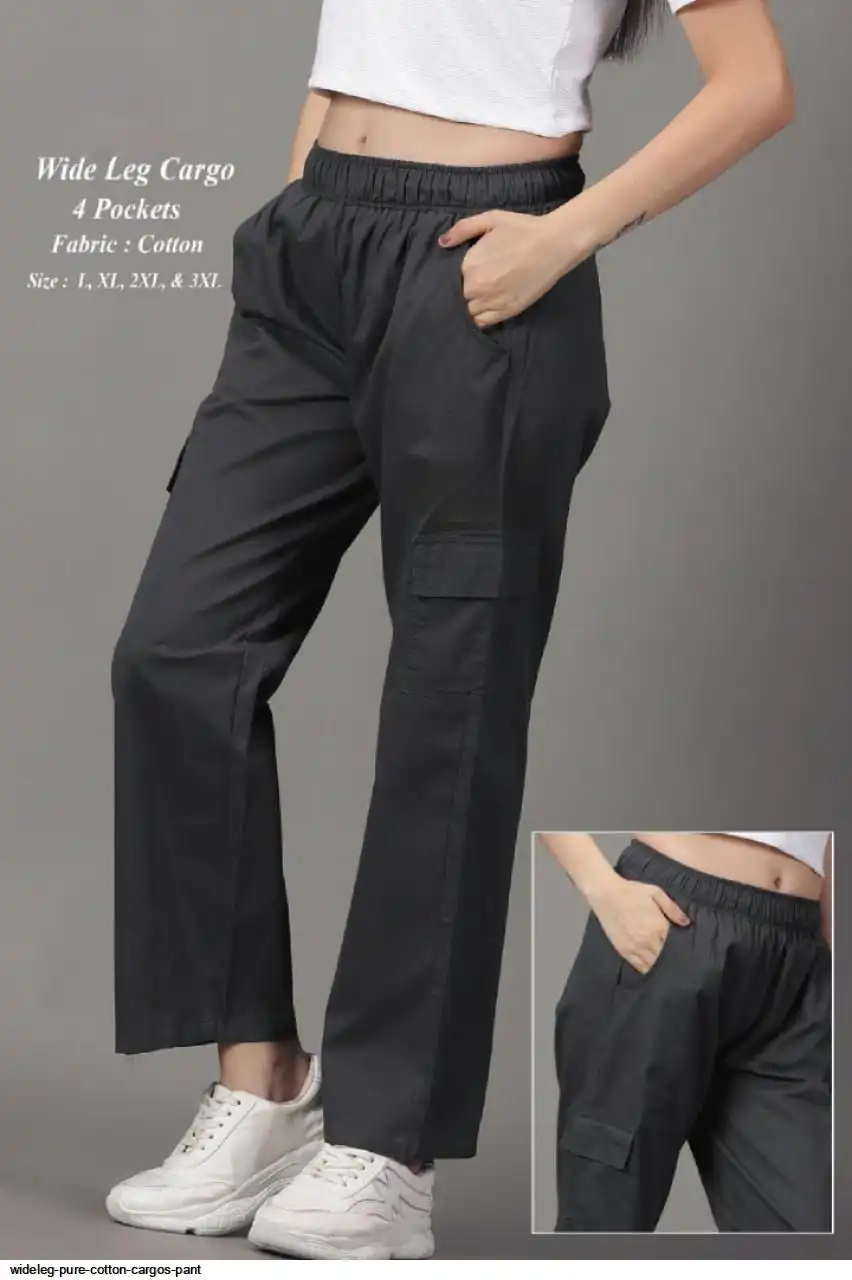WIDELEG PURE COTTON CARGOS PANT B