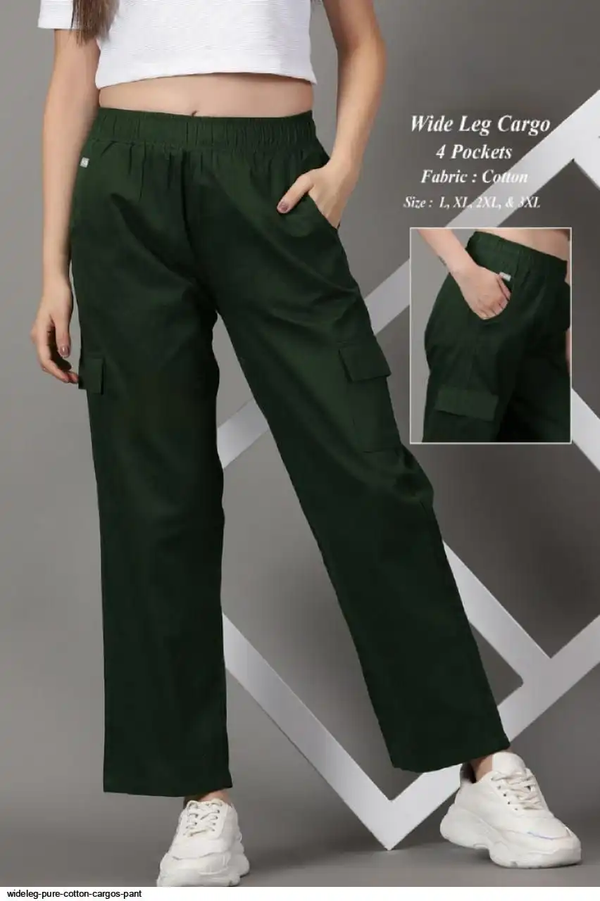WIDELEG PURE COTTON CARGOS PANT C