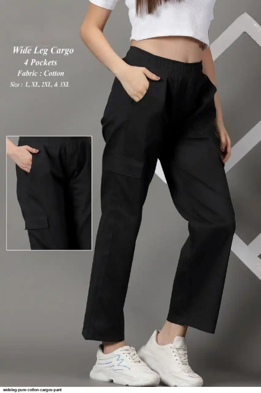 WIDELEG PURE COTTON CARGOS PANT E
