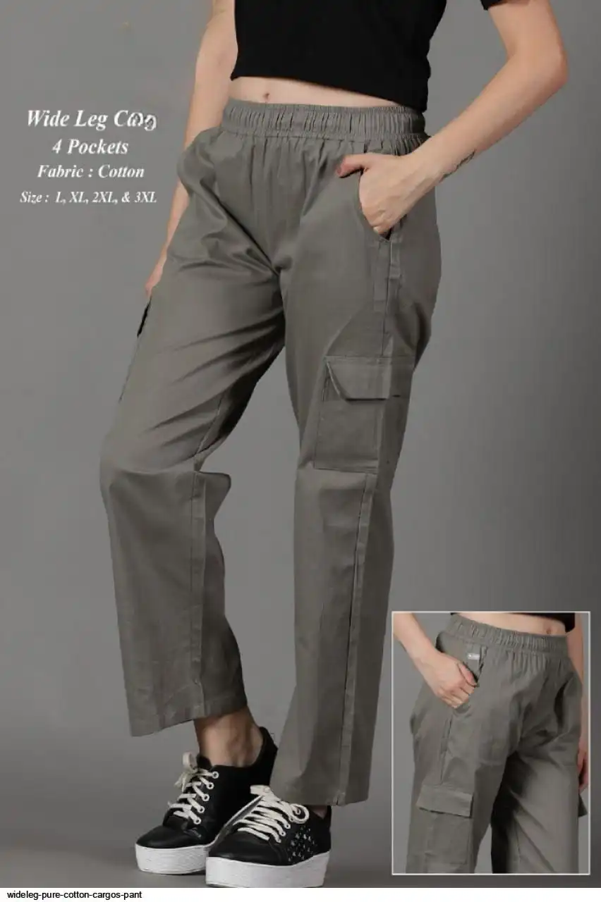 WIDELEG PURE COTTON CARGOS PANT D