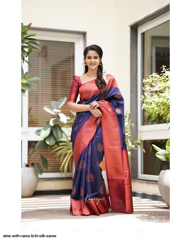 WINE WITH RAMA LICHI SILK SAREE