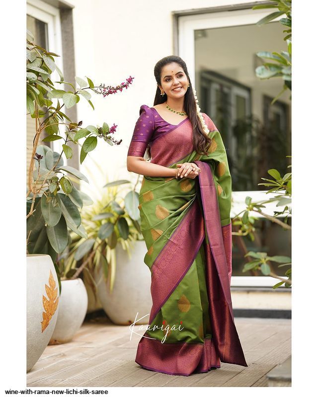 WINE WITH RAMA new LICHI Silk Saree