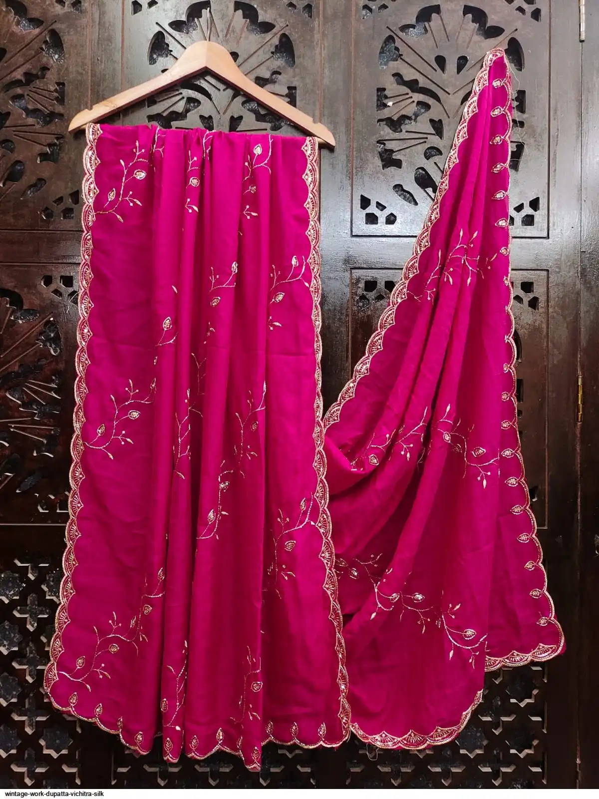 WINTAGE WORK DUPATTA VICHITRA SILK 4