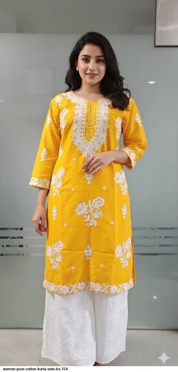 WOMEN PURE COTTON KURTA SETS BS 154 B