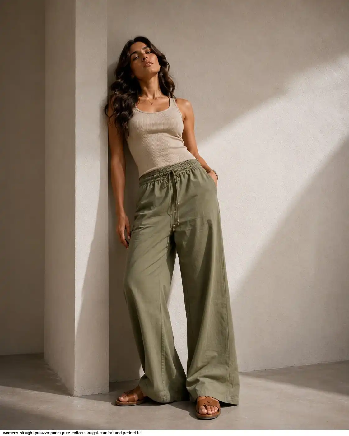 WOMENS STRAIGHT PALAZZO PANTS PURE COTTON STRAIGHT COMFORT AND PERFECT FIT B