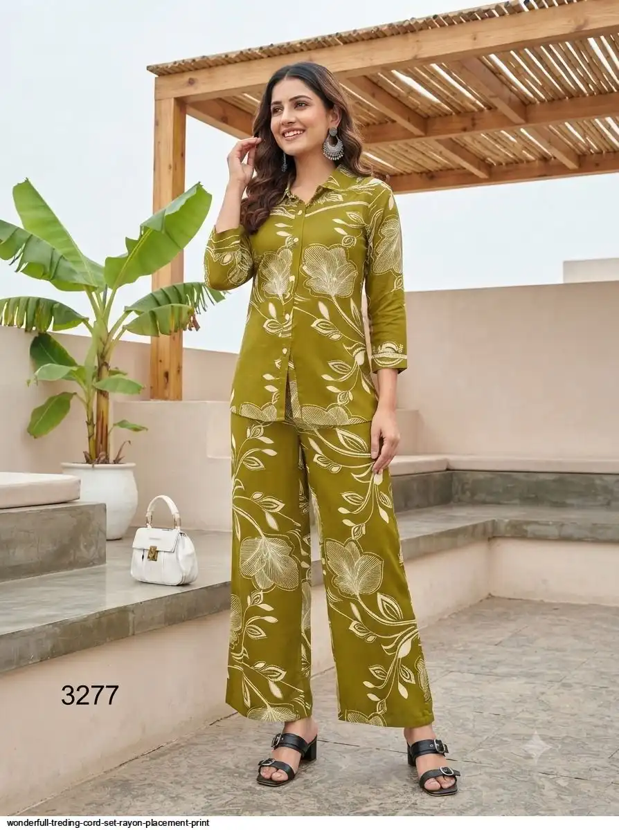 WONDERFULL TREDING CORD SET RAYON PLACEMENT PRINT 3277