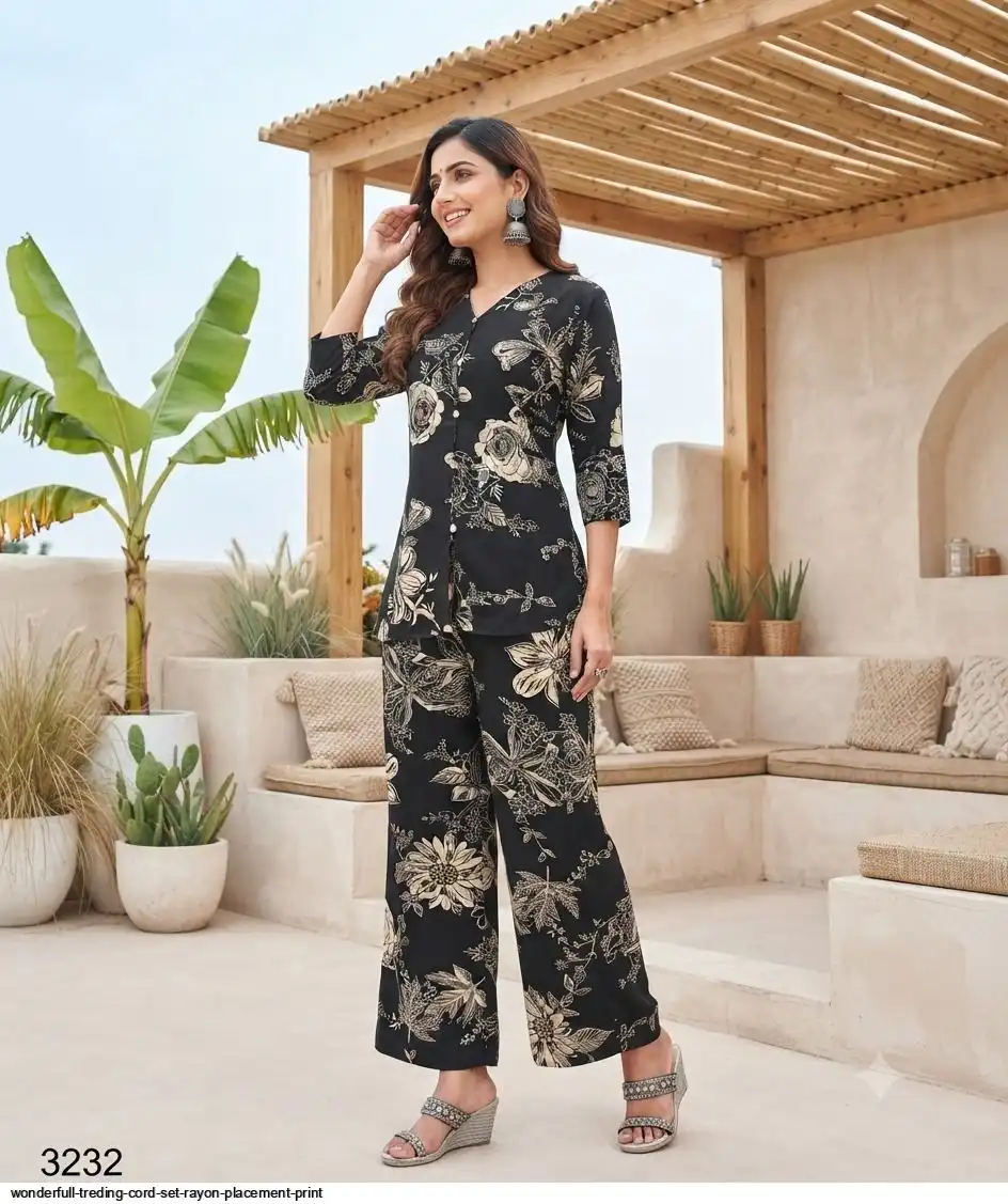 WONDERFULL TREDING CORD SET RAYON PLACEMENT PRINT 3232