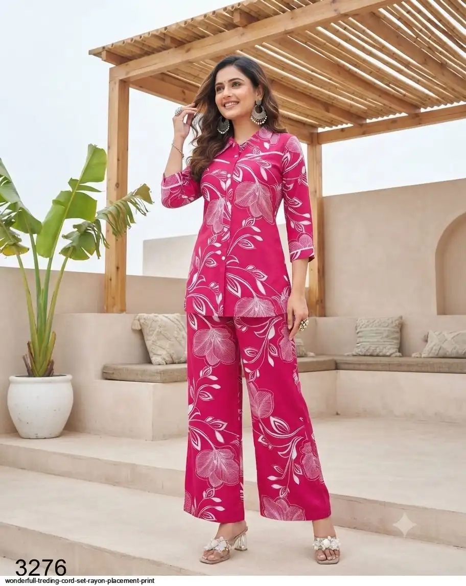 WONDERFULL TREDING CORD SET RAYON PLACEMENT PRINT 3276