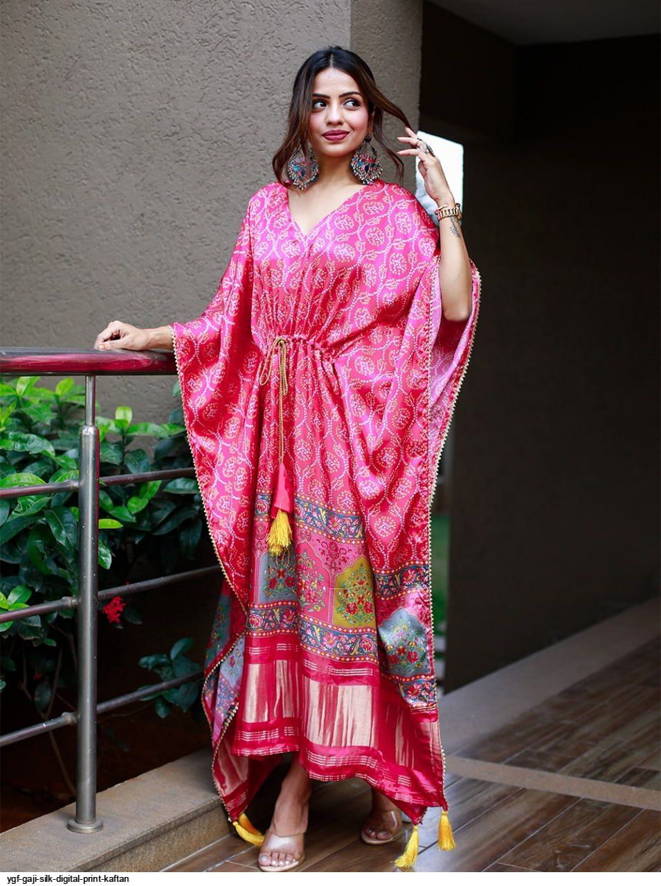YGF GAJI SILK DIGITAL PRINT KAFTAN E