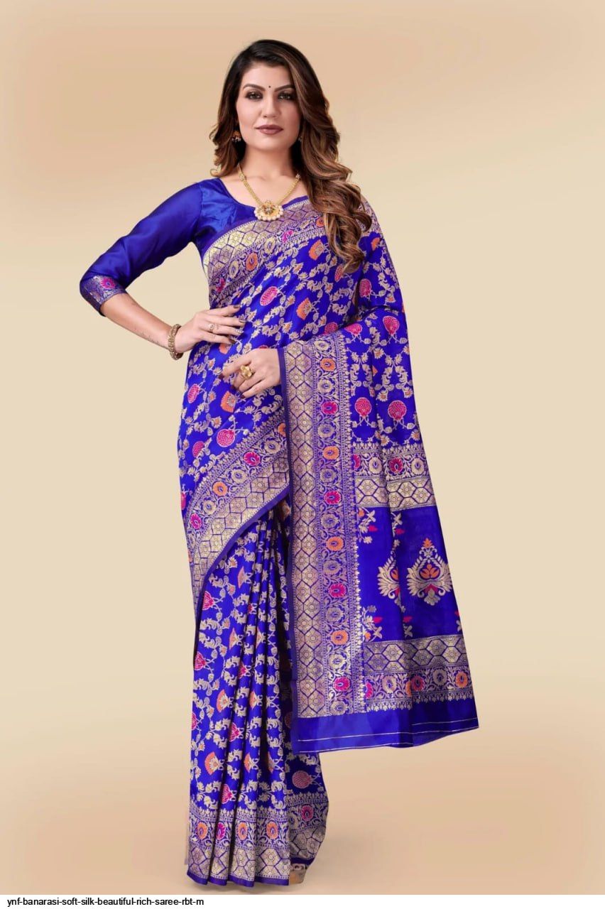 YNF BANARASI SOFT SILK BEAUTIFUL RICH SAREE RBT M