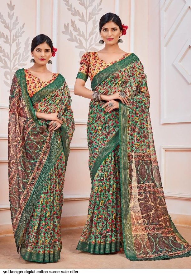 Maheshwari Handloom Silk Cotton Saree - www.indethnic.com