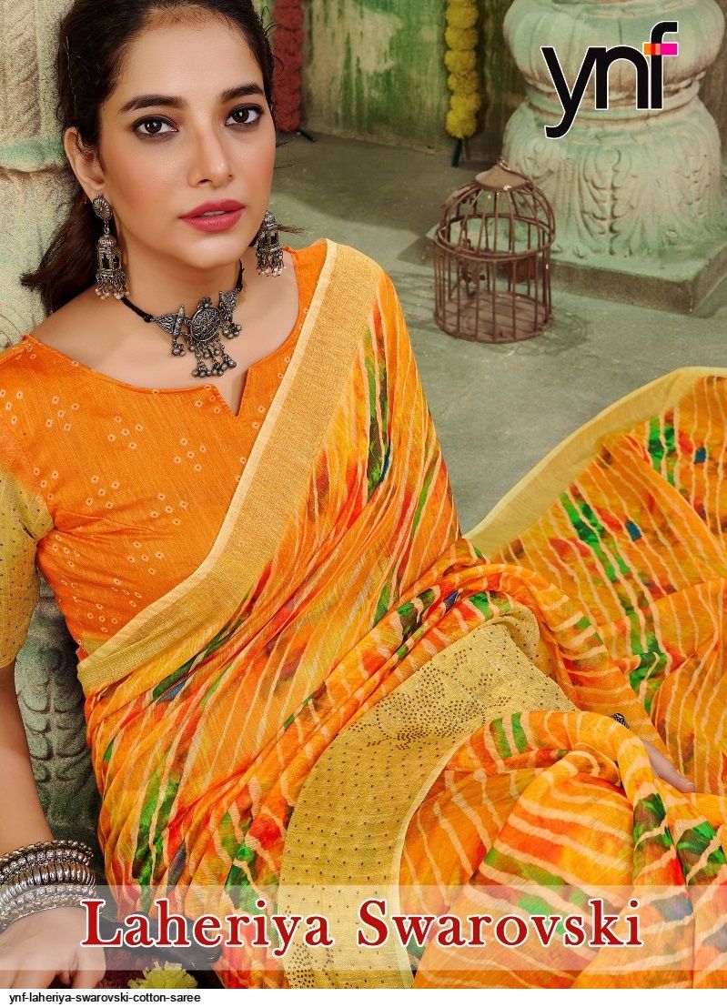 LAHERIYA SWAROVSKI COTTON SAREE