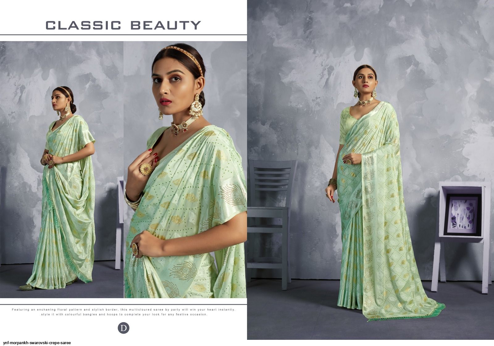 INDUKALA BY ANUSHREE 36482-A TO 36482-H SERIES GEORGETTE UNSTICHED SAREES  WHOLESALE 8 PCS