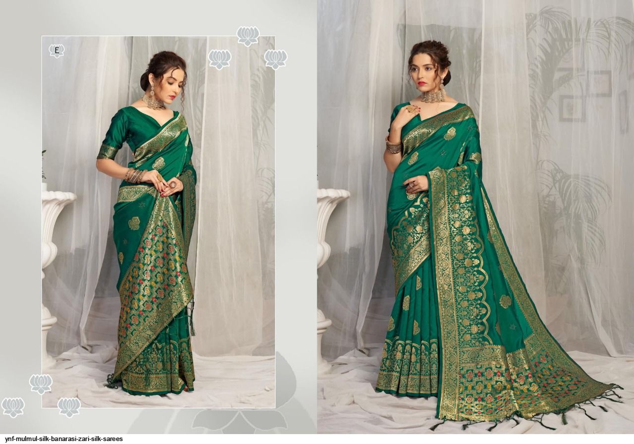 Ynf Mulmul Silk Banarasi Zari Silk Sarees 2535