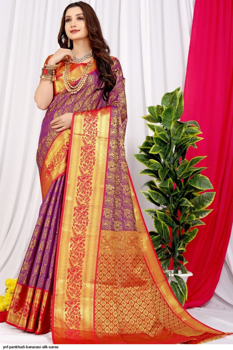 Banarasi Silk Saree Trending Silk Saree Sarees Weaving Banarasi Silk Saree  Wedding Wear Saree at Rs 995, Silk Saree in Surat