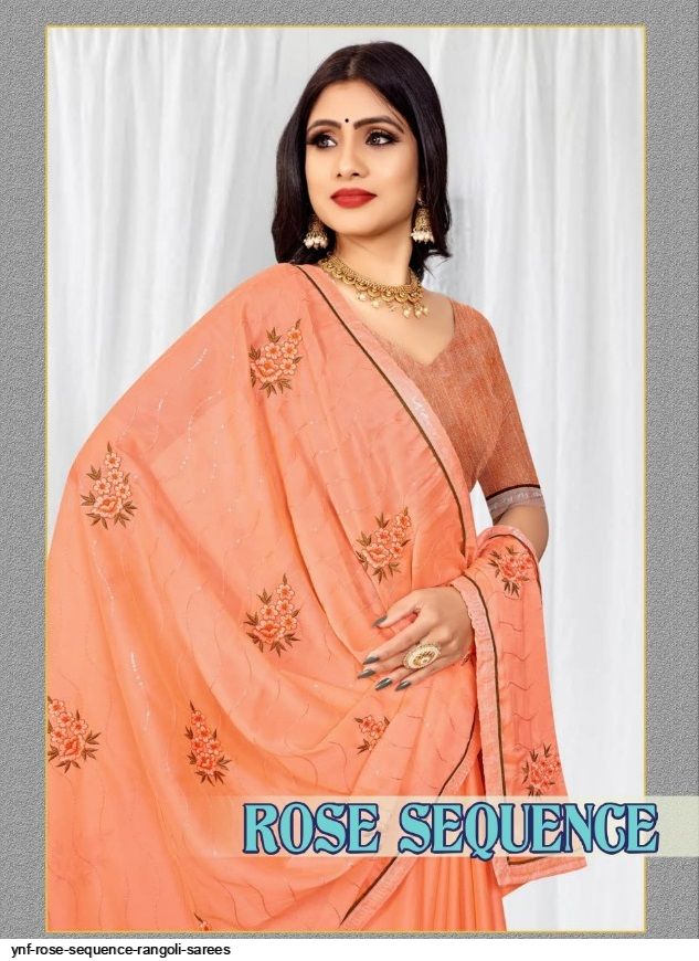 YNF ROSE SEQUENCE RANGOLI SAREES