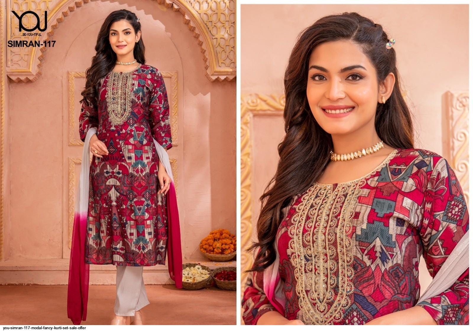YOU SIMRAN 117 MODAL FANCY KURTI SET SALE OFFER