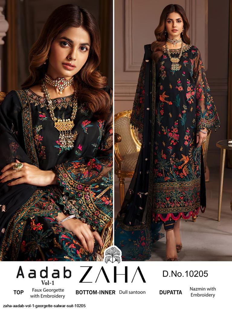 ZAHA AADAB VOL 1 GEORGETTE SALWAR SUIT 10205