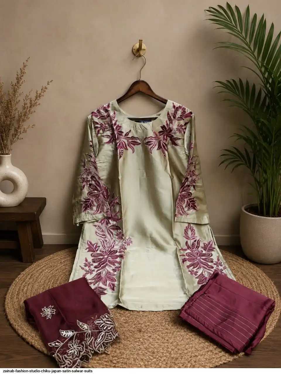 ZAINAB FASHION STUDIO CHIKU JAPAN SATIN SALWAR SUITS 3