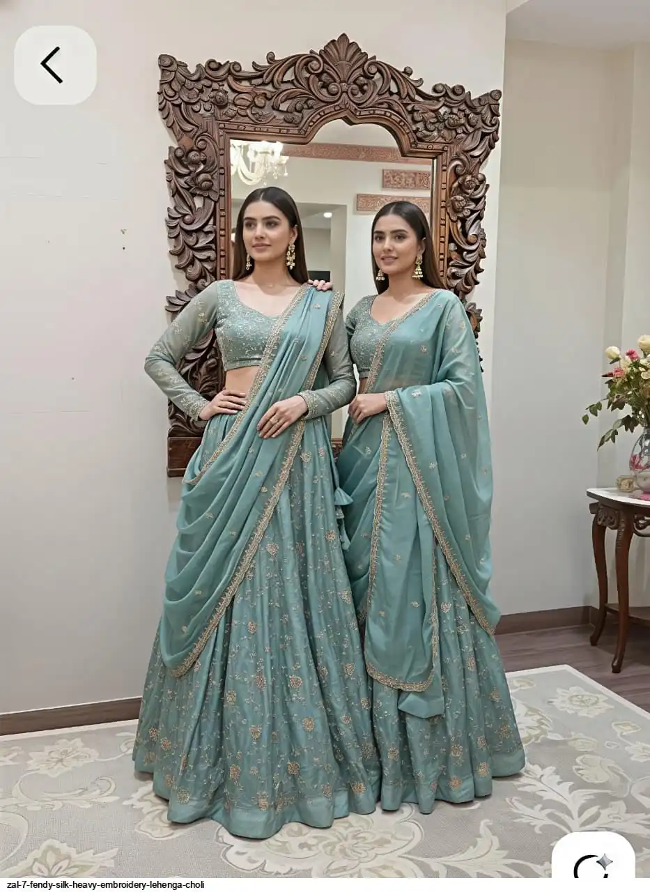 ZAL 7 FENDY SILK HEAVY EMBROIDERY LEHENGA CHOLI B
