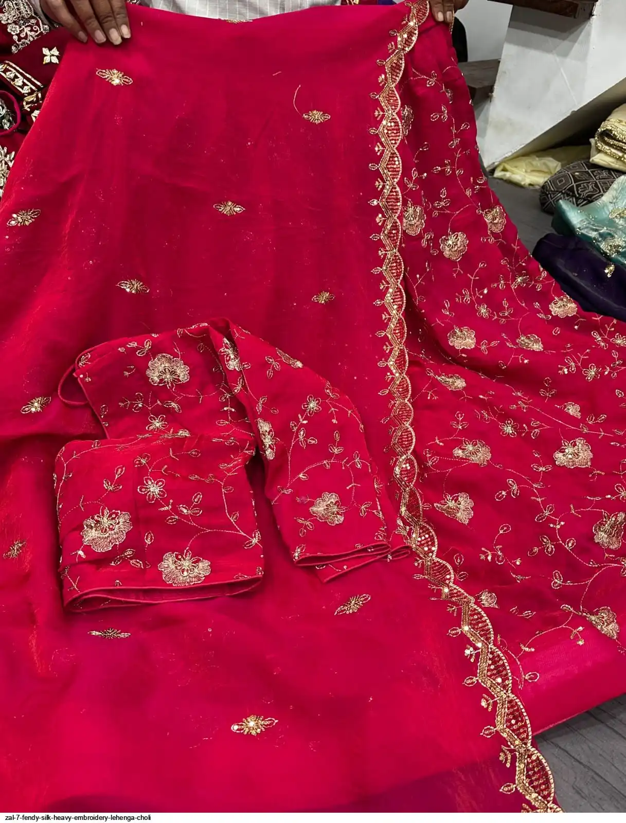 ZAL 7 FENDY SILK HEAVY EMBROIDERY LEHENGA CHOLI C