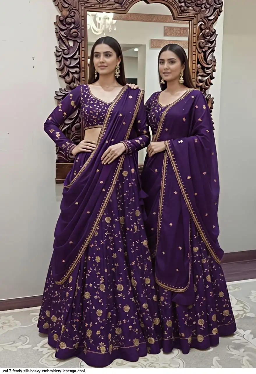 ZAL 7 FENDY SILK HEAVY EMBROIDERY LEHENGA CHOLI D