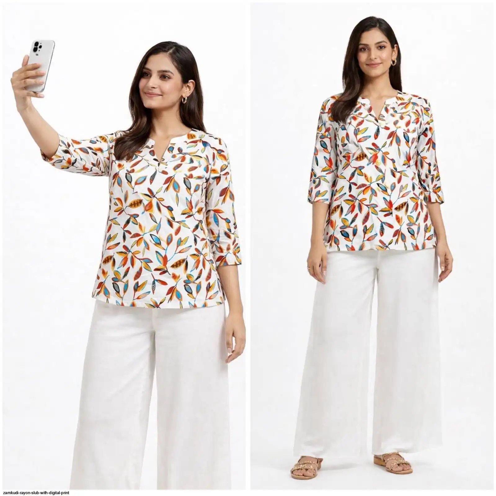 ZAMKUDI RAYON SLUB WITH DIGITAL PRINT 3