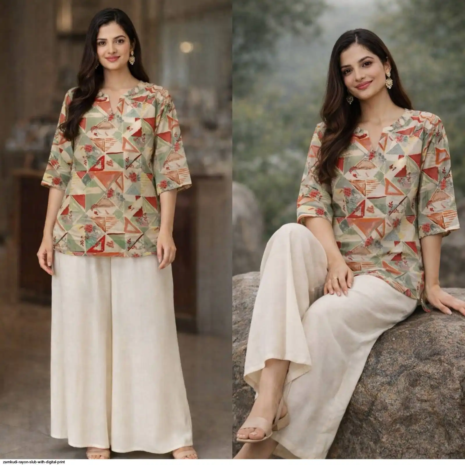 ZAMKUDI RAYON SLUB WITH DIGITAL PRINT 7