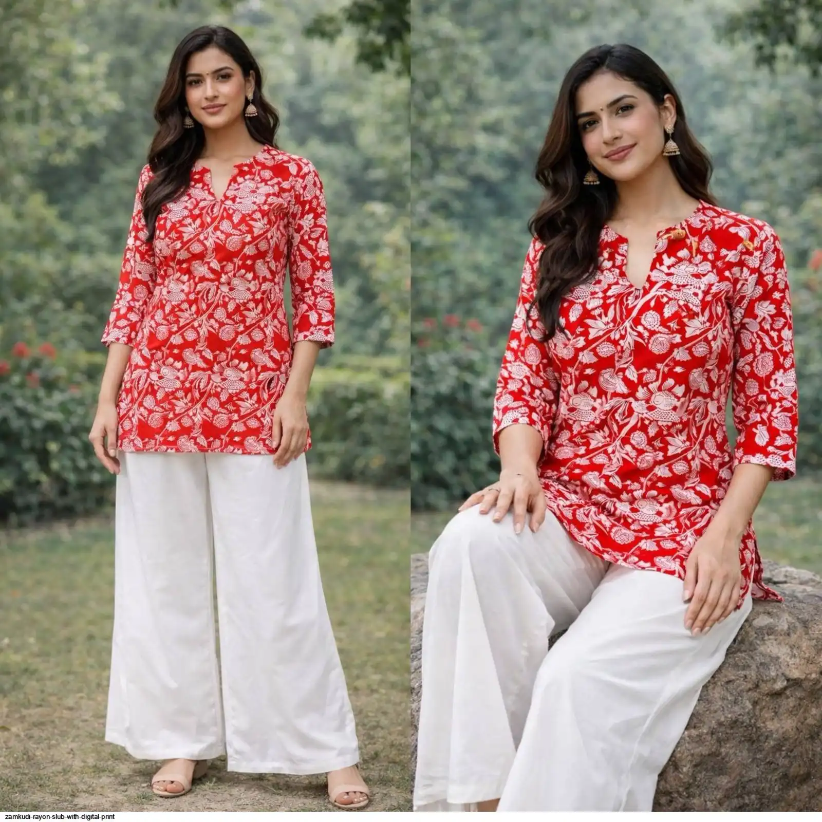ZAMKUDI RAYON SLUB WITH DIGITAL PRINT 8