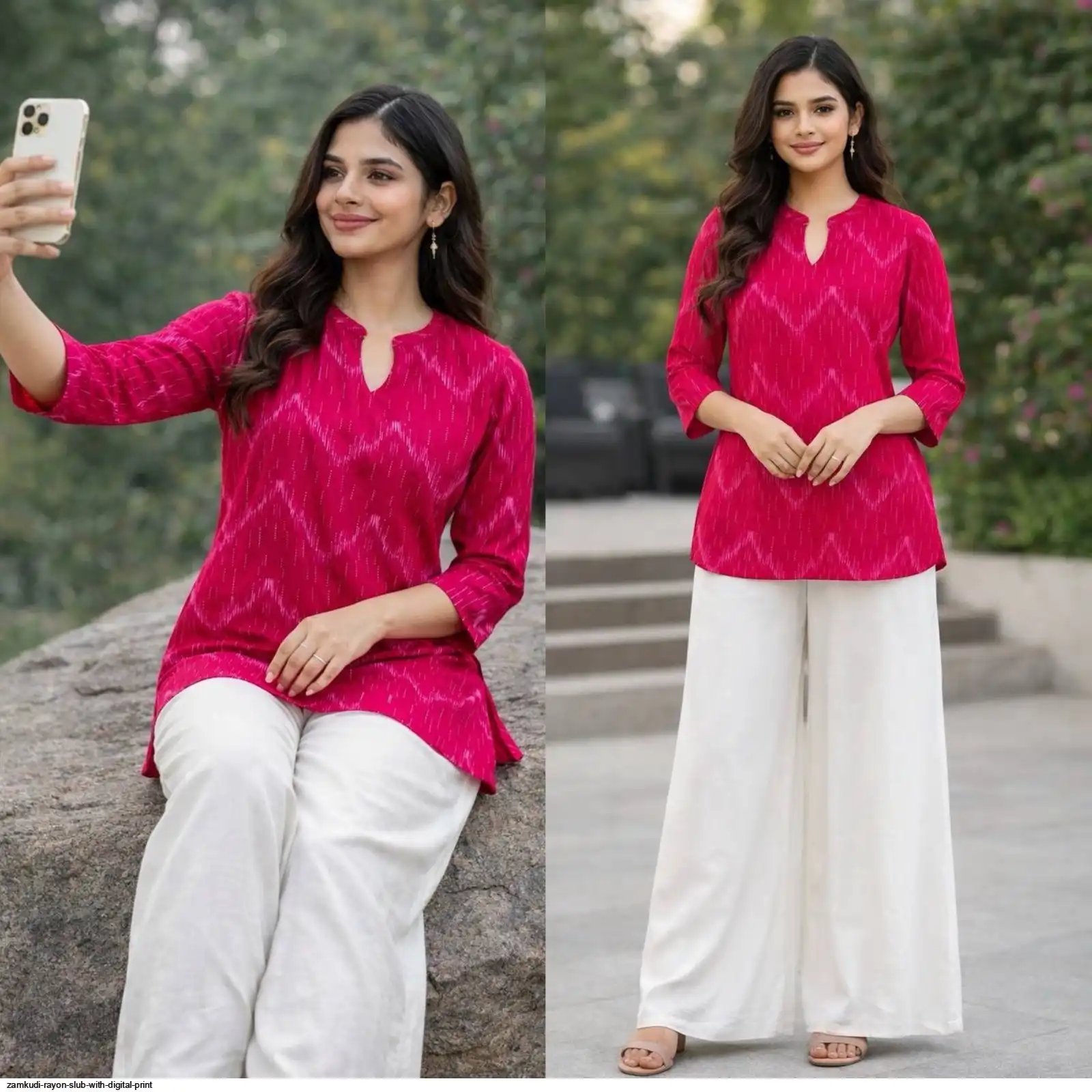 ZAMKUDI RAYON SLUB WITH DIGITAL PRINT 9