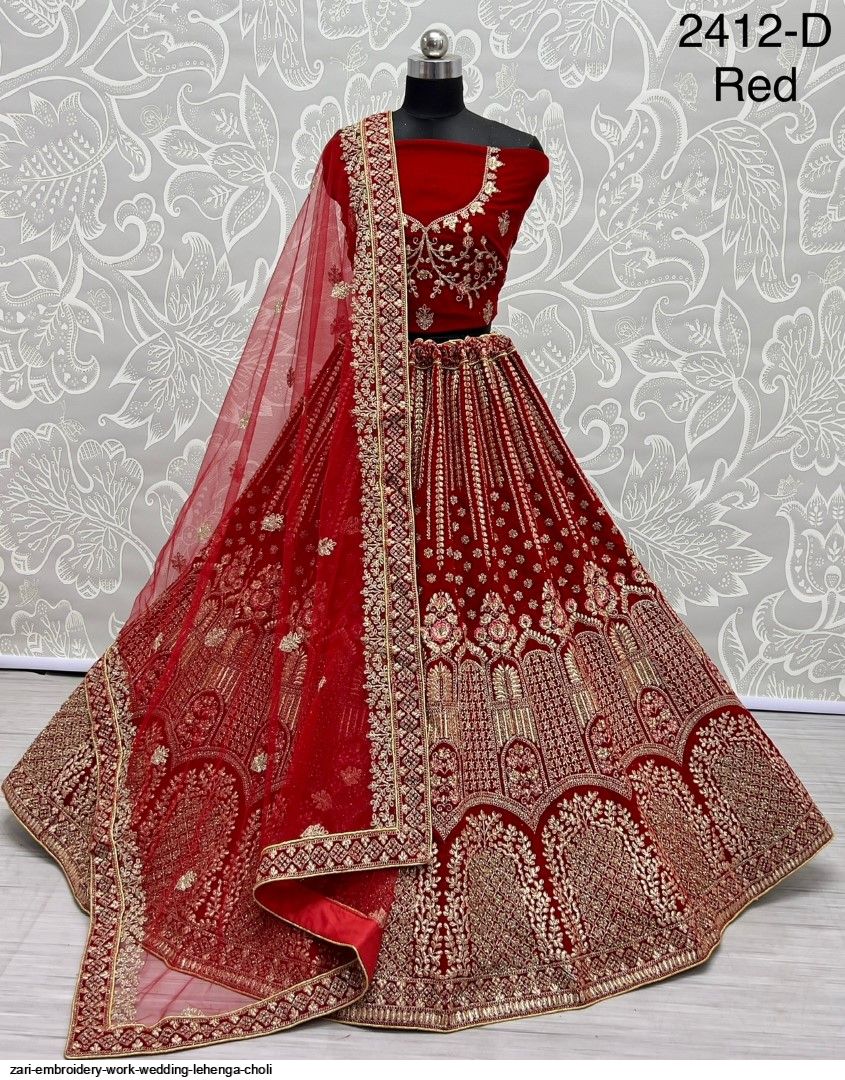 Zari Embroidery Work Wedding Lehenga Choli