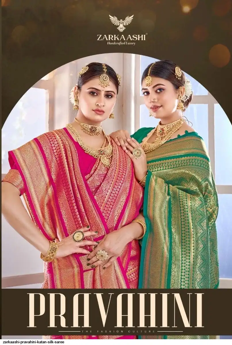 ZARKAASHI PRAVAHINI KATAN SILK SAREE