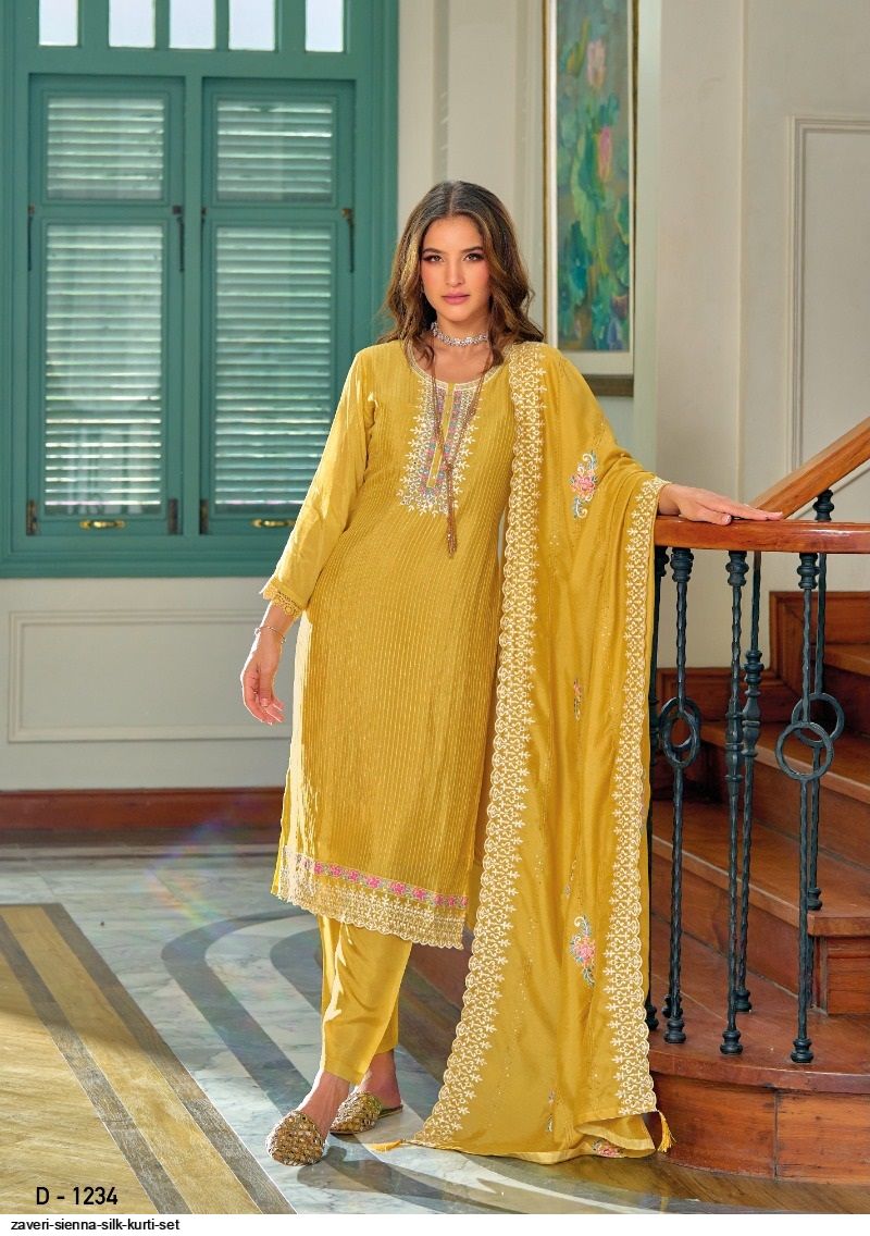 ZAVERI SIENNA SILK KURTI SET