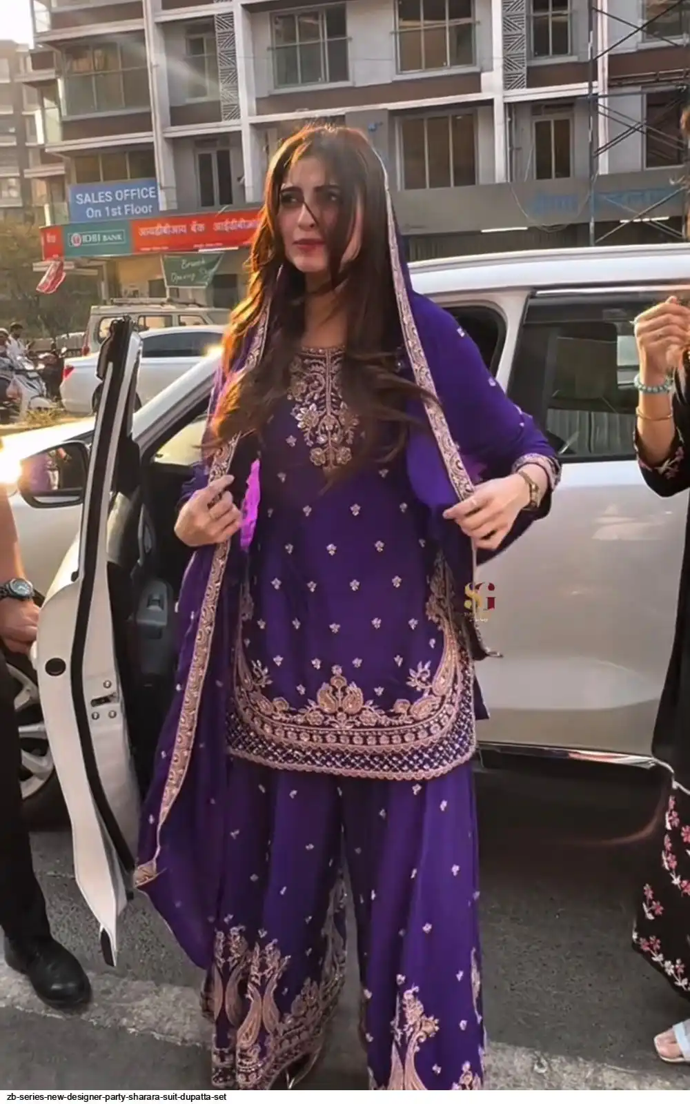 ZB SERIES NEW DESIGNER PARTY SHARARA SUIT DUPATTA SET D