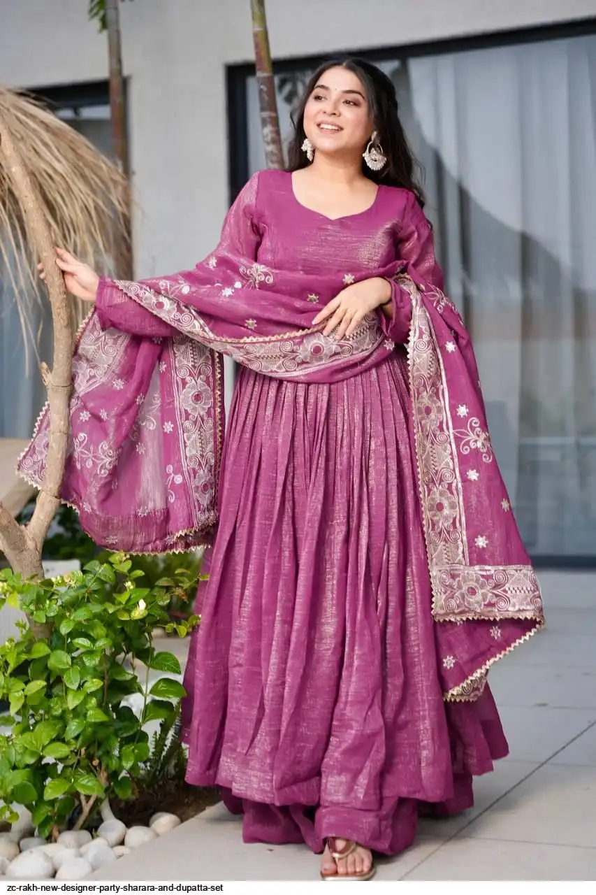 ZC RAKH NEW DESIGNER PARTY SHARARA AND DUPATTA SET A