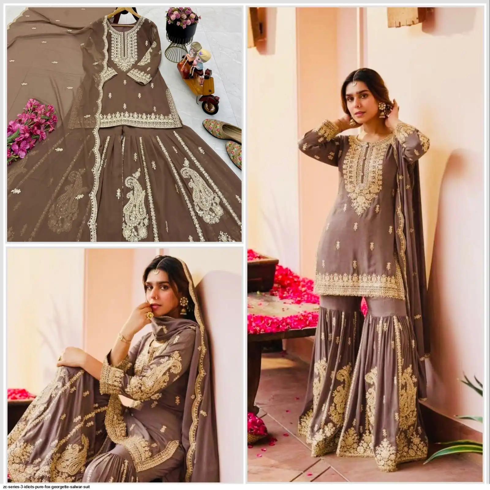 ZC SERIES 3 IDIOTS PURE FOX GEORGETTE SALWAR SUIT 3
