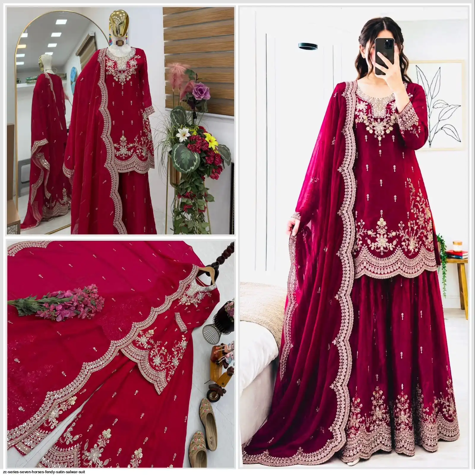ZC SERIES SEVEN HORSES FENDY SATIN SALWAR SUIT 4