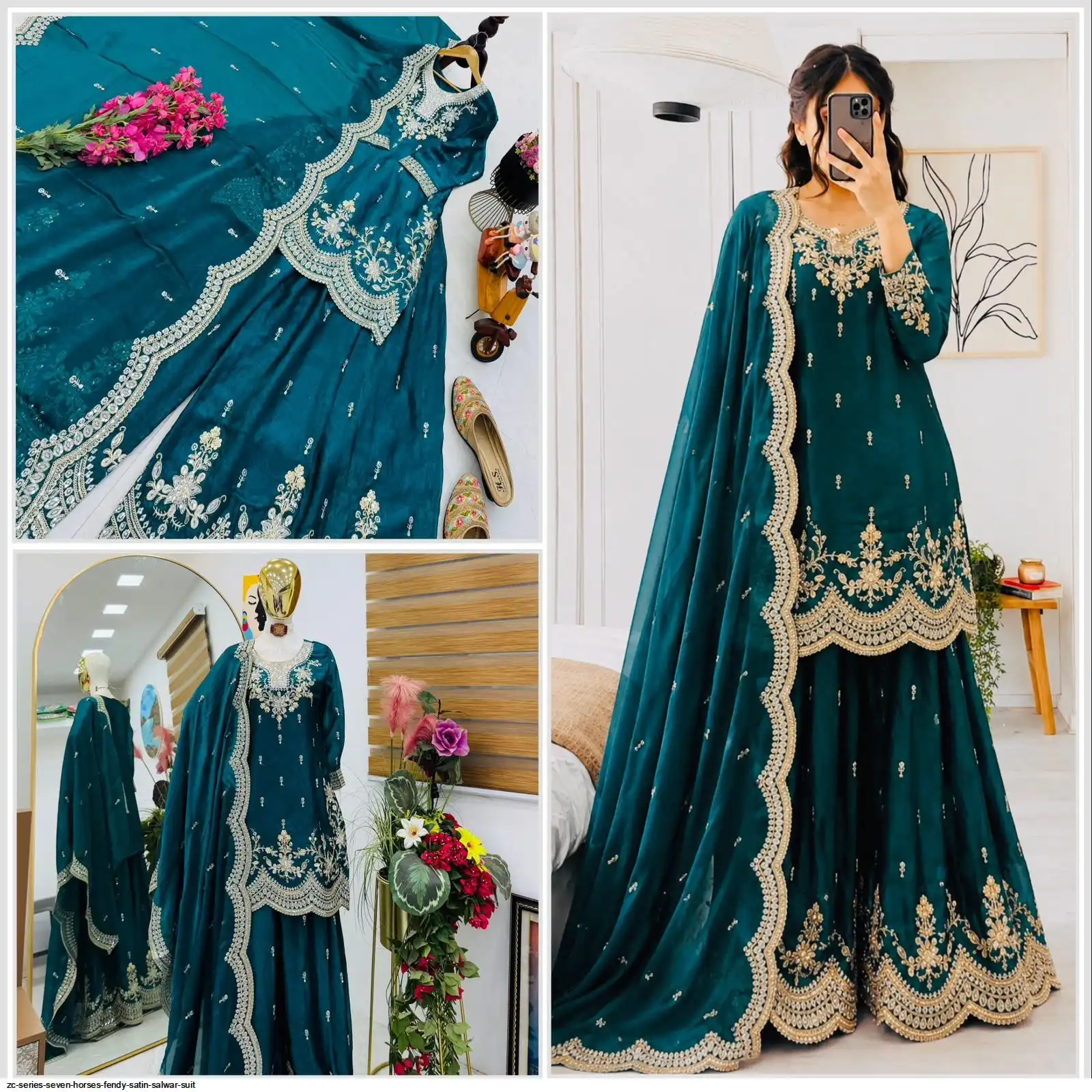 ZC SERIES SEVEN HORSES FENDY SATIN SALWAR SUIT 6