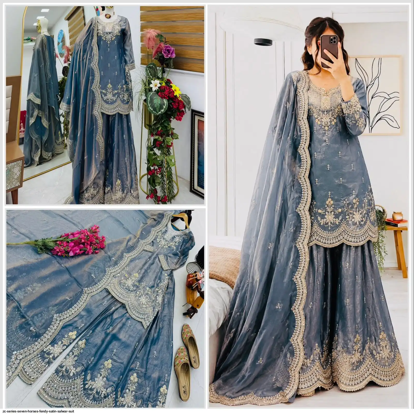 ZC SERIES SEVEN HORSES FENDY SATIN SALWAR SUIT 7