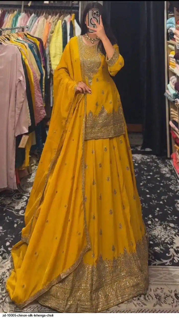 ZD 10005 CHINON SILK LEHENGA CHOLI D