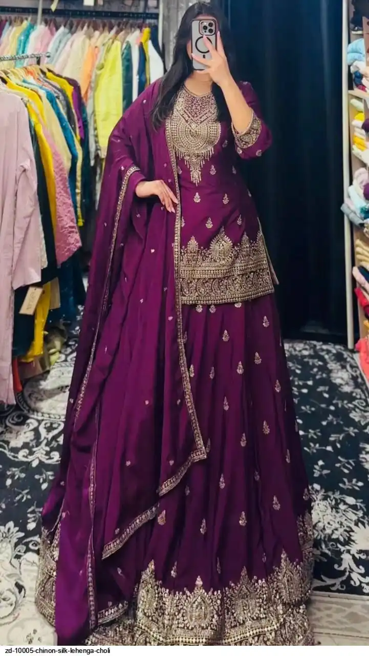 ZD 10005 CHINON SILK LEHENGA CHOLI A