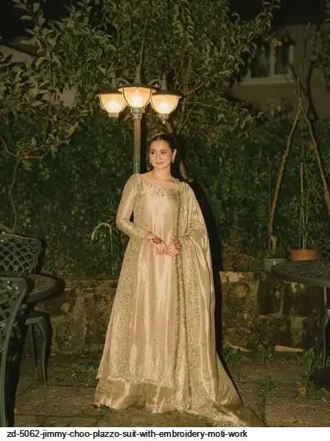 ZD 5062 JIMMY CHOO PLAZZO SUIT WITH EMBROIDERY MOTI WORK E