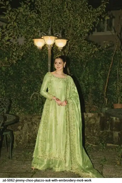 ZD 5062 JIMMY CHOO PLAZZO SUIT WITH EMBROIDERY MOTI WORK D