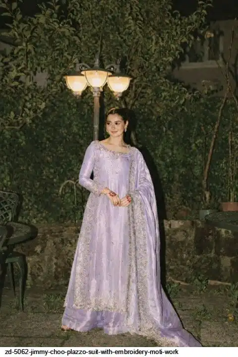 ZD 5062 JIMMY CHOO PLAZZO SUIT WITH EMBROIDERY MOTI WORK B