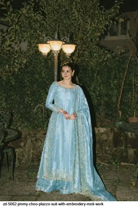 ZD 5062 JIMMY CHOO PLAZZO SUIT WITH EMBROIDERY MOTI WORK C