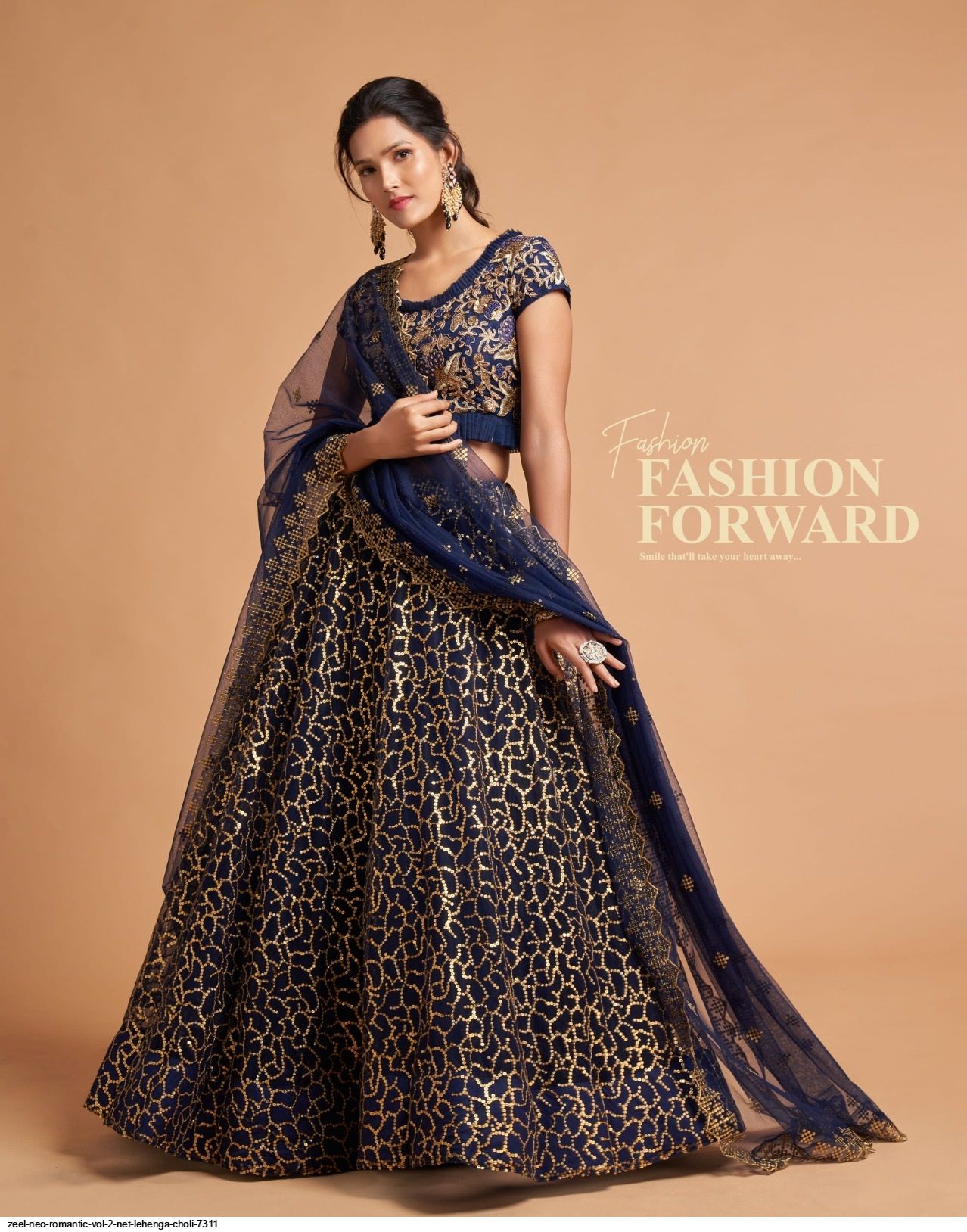 ZEEL NEO ROMANTIC VOL 2 NET LEHENGA CHOLI 7311