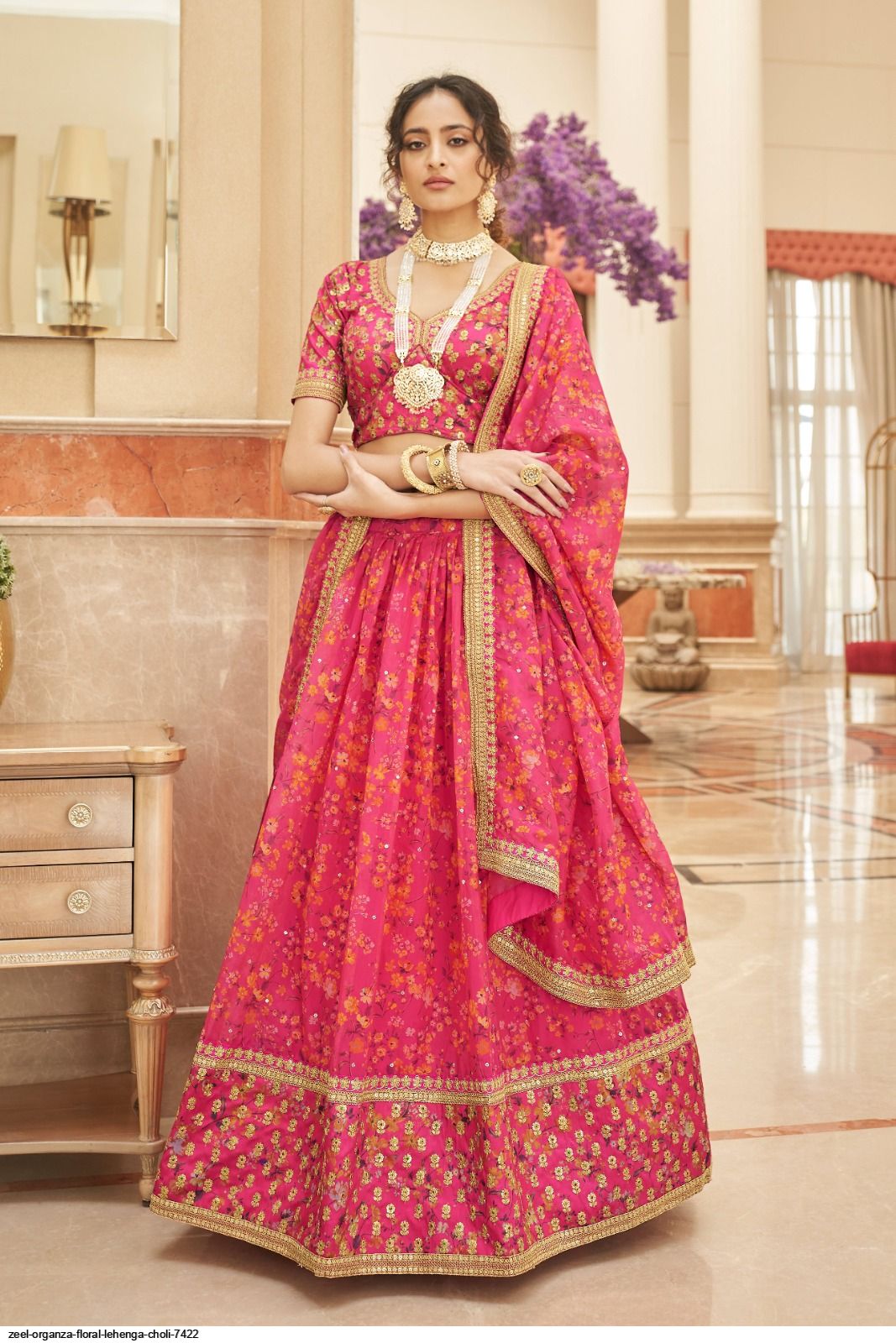 Rouge Pink Designer Heavy Embroidered Bridal Lehenga | Saira's Boutique