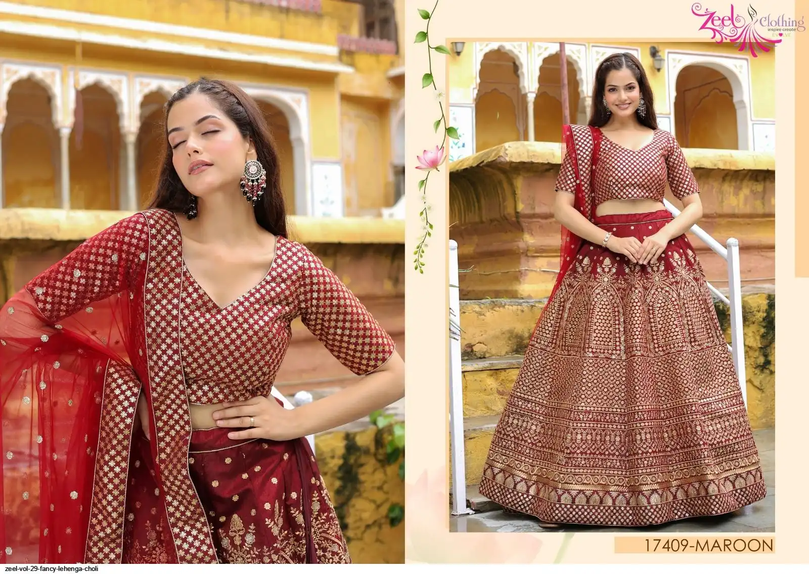 ZEEL VOL 29 FANCY LEHENGA CHOLI 17409MAROON