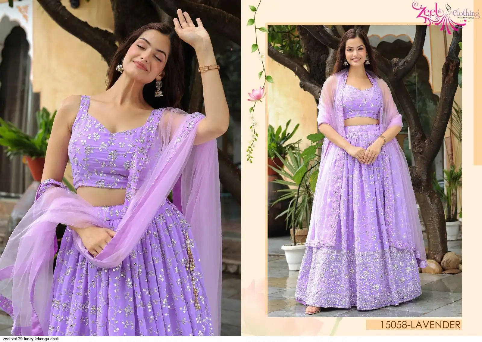 ZEEL VOL 29 FANCY LEHENGA CHOLI 15058LAVENDER